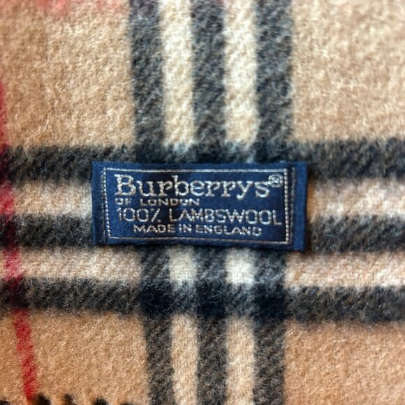 Vintage Burberry scarf 100% Lambswool Made in England Camel Color - Picture 5 of 10